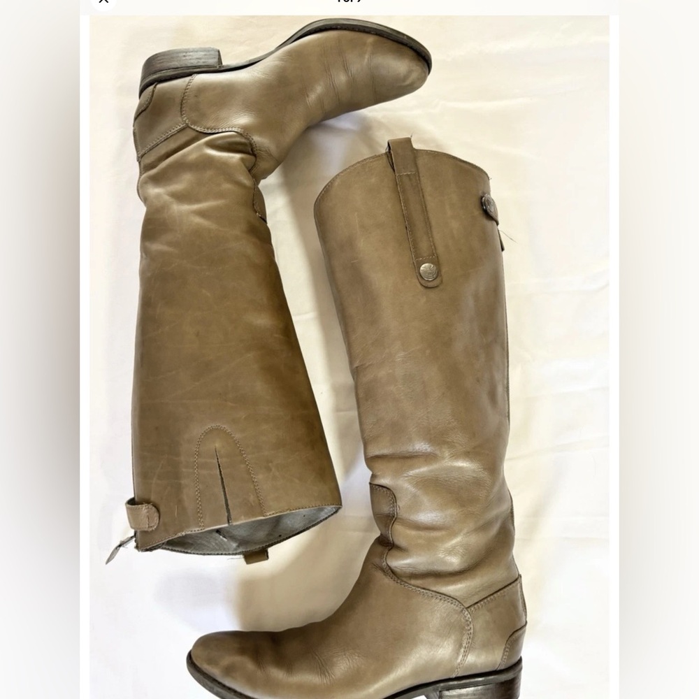 Sam Edelman Taupe leather zipper back riding boots size 8.5
